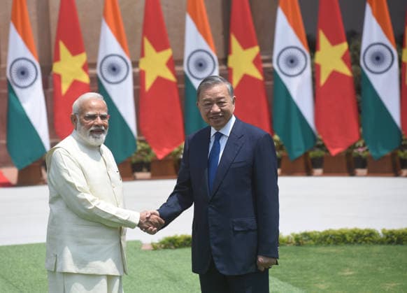 India - Vietnam To Lam, President of Vietnam meets Prime Minister Narendra Modi in New Delhi, India on Wednesday May 06, 2026. The two leaders are expected to hold wide-ranging discussions covering bilateral cooperation, as well as regional and global issues. New Delhi Delhi India Copyright: xSondeepxShankarx