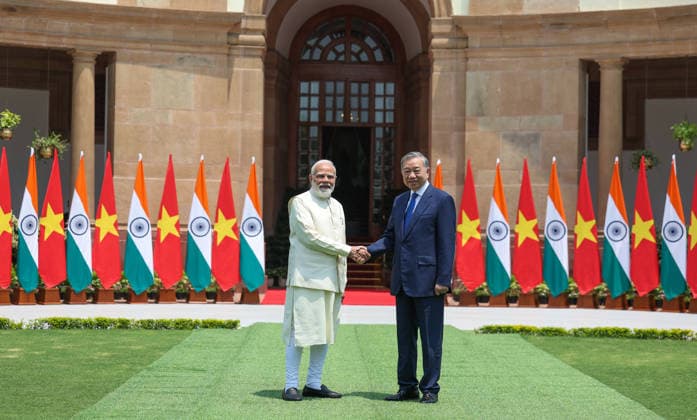 Narendra Modi-To Lam meeting in New Delhi NEW DELHI, INDIA - MAY 06: (----EDITORIAL USE ONLY - MANDATORY CREDIT - ’PRESS INFORMATION BUREAU OF INDIA HANDOUT - NO MARKETING NO ADVERTISING CAMPAIGNS - DISTRIBUTED AS A SERVICE TO CLIENTS----) Indian Prime Minister Narendra Modi meets Vietnam s President To Lam at Hyderabad House, in New Delhi, India on May 06, 2026. Press Information Bureau (PIB) Anadolu New Delhi India. Editorial use only. Please get in touch for any other usage.  Copyright: x2026xAnadoluxPressxInformationxBureaux(PIB)x