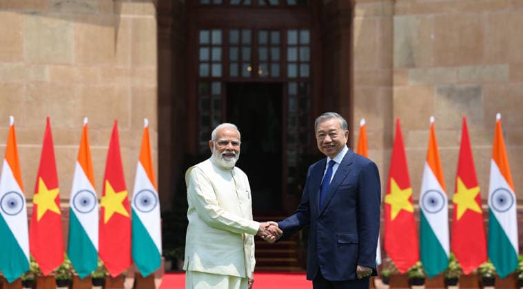Narendra Modi-To Lam meeting in New Delhi NEW DELHI, INDIA - MAY 06: (----EDITORIAL USE ONLY - MANDATORY CREDIT - ’PRESS INFORMATION BUREAU OF INDIA HANDOUT - NO MARKETING NO ADVERTISING CAMPAIGNS - DISTRIBUTED AS A SERVICE TO CLIENTS----) Indian Prime Minister Narendra Modi meets Vietnam s President To Lam at Hyderabad House, in New Delhi, India on May 06, 2026. Press Information Bureau (PIB) Anadolu New Delhi India. Editorial use only. Please get in touch for any other usage.  Copyright: x2026xAnadoluxPressxInformationxBureaux(PIB)x