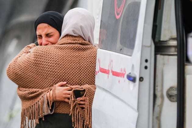 Group of Palestinian patients evacuated through the Rafah Border Crossing KHAN YUNIS, GAZA, PALESTINE - MAY 06: Wounded and sick Palestinians are transported with an ambulance through the Rafah Border Crossing for continued medical treatment in Egypt, from Khan Yunis, Gaza, Palestine on May 06, 2026. Adam Bilal Anadolu Khan Yunis Gaza. Editorial use only. Please get in touch for any other usage.  Copyright: x2026xAnadoluxAdamxBilalx