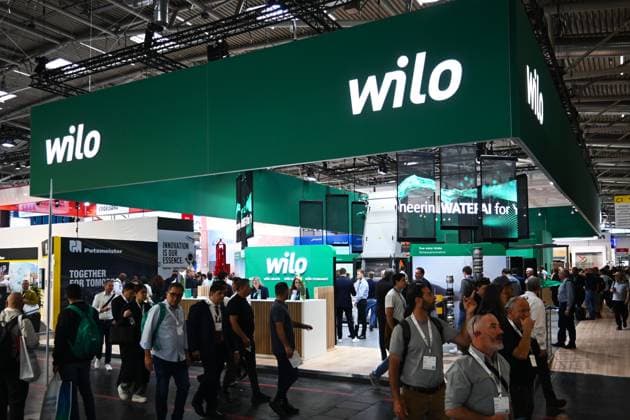 Die IFAT Munich 2026 ist die weltweit führende Fachmesse für Wasser-, Abwasser-, Abfall- und Rohstoffwirtschaft. Die Messe findet alle zwei Jahre auf dem Messegelände in München - Riem statt. Foto: Messestand Wilo. WILO ist einer der weltweit führenden Hersteller von Pumpen und Pumpensystemen für die Gebäudetechnik, Wasserwirtschaft und Industrie.