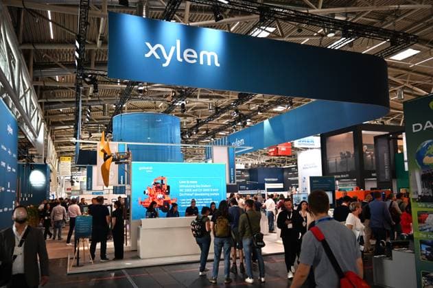 Die IFAT Munich 2026 ist die weltweit führende Fachmesse für Wasser-, Abwasser-, Abfall- und Rohstoffwirtschaft. Die Messe findet alle zwei Jahre auf dem Messegelände in München - Riem statt. Foto: Messestand Xylem Inc.
