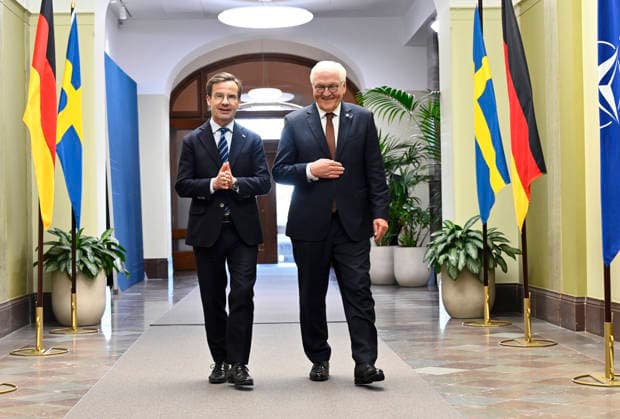 STOCKHOLM, SWEDEN 20260506 Prime Minister Ulf Kristersson M receives German Federal President Frank Walter Steinmeier for a bilateral meeting in Stockholm STOCKHOLM SWEDEN x10080x  Copyright: xFredrikxSandberg TTx STATSMINISTERN OCH TYSKLANDS PRESIDENT nqARuZfrVko