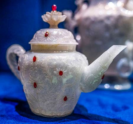 May 6, 2026, Geneva, Geneva, Switzerland: Geneva Switzerland, 05 06 2026: Presentation of one teapotsthat were made of Chinese porcelain and adorned with precious stones. during International Gem & Jewellery Show 2026. The 10th edition of the International Gem & Jewellery Show 2026 is the international jewelerÃ¢â‚¬â ¢s show and also the world s most prestigious jewelry and gemstone show and took place at Geneva Palexpo in Geneva. Geneva Switzerland  - ZUMAd206 20260506_zip_d206_015 Copyright: xEricxDubostx