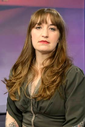 v.l.: Heidi Reichinnek, Die Linke (Fraktionsvorsitzende), GER, Berlin, Studio, zu Gast bei – Maischberger, politische Talkshow, TV, Format, mit Moderatorin – Sandra Maischberger, Das Erste, aus Adlershof – Am Studio 20, 06. Mai 2026, Copyright: HMBxMedia UwexKoch