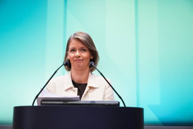 Norges Bank offentliggjor rentebeslutning Oslo 20260507. Sentralbanksjef Ida Wolden Bache presenterer rentebeslutningen fra komiteen for pengepolitikk og finansiell stabilitet. Foto: Ole Berg-Rusten NTB Oslo Norge 5fyC706dlws EDITORIAL USE ONLY Ref:5fyC706dlws.jpg Copyright: xOlexBerg-Rustenx xNTBx