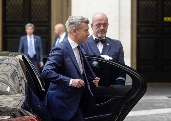 Foto IPP Marco Mattei Roma 07 06 2026 Palazzo Chigi visita del Primo Ministro eletto dell Ungheria, Peter Magyar. Italy Photo Press - World Copyright .