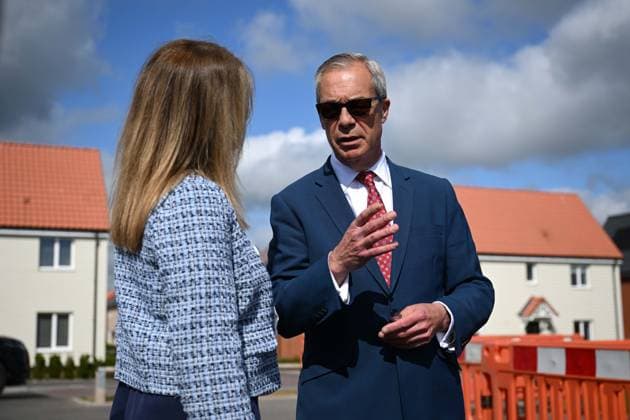 Reform UK Leader Nigel Farage votes for UK local elections 2026 WALTON-ON-THE-NAZE, UNITED KINGDOM - MAY 07: Reform UK leader Nigel Farage is seen after casting his vote during the local council elections on May 07, 2026 in Walton-on-the-Naze, United Kingdom. Rasid Necati Aslim Anadolu Walton-on-the-Naze United Kingdom. Editorial use only. Please get in touch for any other usage.  Copyright: x2026xAnadoluxRasidxNecatixAslimx