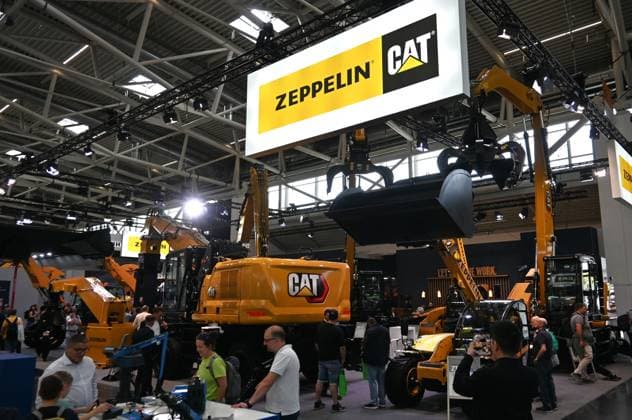 Die IFAT Munich 2026 ist die weltweit führende Fachmesse für Wasser-, Abwasser-, Abfall- und Rohstoffwirtschaft. Die Messe findet alle zwei Jahre auf dem Messegelände in München - Riem statt. Foto: Messestand Caterpillar, CAT Zeppelin