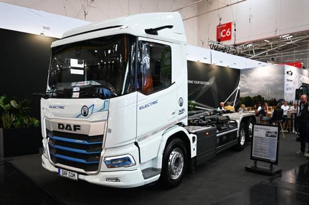 Die IFAT Munich 2026 ist die weltweit führende Fachmesse für Wasser-, Abwasser-, Abfall- und Rohstoffwirtschaft. Die Messe findet alle zwei Jahre auf dem Messegelände in München - Riem statt. Foto: LKW, DAF XD Electric 6x2