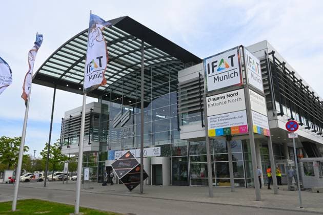 Die IFAT Munich 2026 ist die weltweit führende Fachmesse für Wasser-, Abwasser-, Abfall- und Rohstoffwirtschaft. Die Messe findet alle zwei Jahre auf dem Messegelände in München - Riem statt. Foto: Eingang Nord