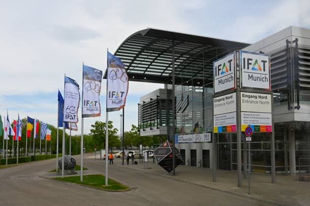 Die IFAT Munich 2026 ist die weltweit führende Fachmesse für Wasser-, Abwasser-, Abfall- und Rohstoffwirtschaft. Die Messe findet alle zwei Jahre auf dem Messegelände in München - Riem statt. Foto: Eingang Nord