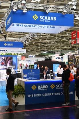 Die IFAT Munich 2026 ist die weltweit führende Fachmesse für Wasser-, Abwasser-, Abfall- und Rohstoffwirtschaft. Die Messe findet alle zwei Jahre auf dem Messegelände in München - Riem statt. Foto: Messestand Scarab, Fayat Group