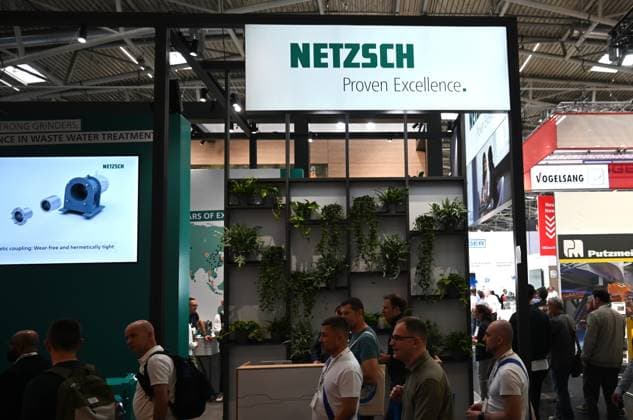 Die IFAT Munich 2026 ist die weltweit führende Fachmesse für Wasser-, Abwasser-, Abfall- und Rohstoffwirtschaft. Die Messe findet alle zwei Jahre auf dem Messegelände in München - Riem statt. Foto: Netzsch Messestand