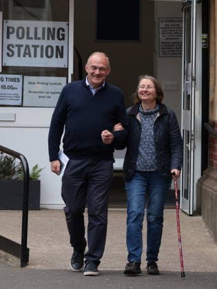 . 07 05 2026. London, United Kingdom. Ed Davey Casts Vote In Surbiton. Liberal Democrat Leader Ed Davey casts his vote in the 2026 Local Elections at Surbiton Hill Methodist Church.  xMartynxWheatleyx xi-Imagesx IIM-26753-0003