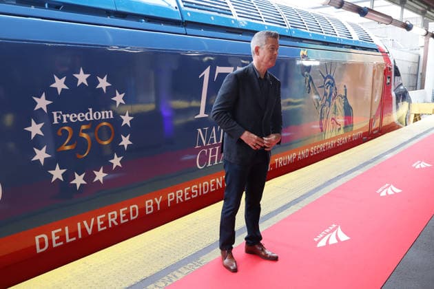 WASHINGTON, D.C. - MAY 7: U.S. Department of Transportation Secretary Sean P. Duffy at the unveiling of Amtrak™s Freedom 250 Acela Train at Washington Union Station in Washington, D.C. on May 7, 2026. Copyright: xmpi34x