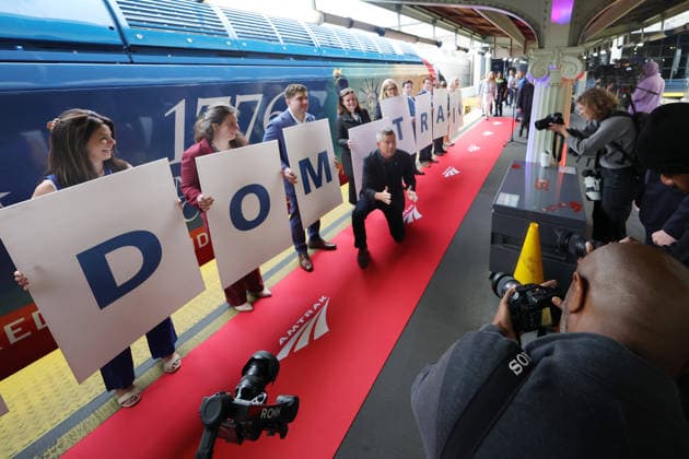 WASHINGTON, D.C. - MAY 7: U.S. Department of Transportation Secretary Sean P. Duffy at the unveiling of Amtrak™s Freedom 250 Acela Train at Washington Union Station in Washington, D.C. on May 7, 2026. Copyright: xmpi34x