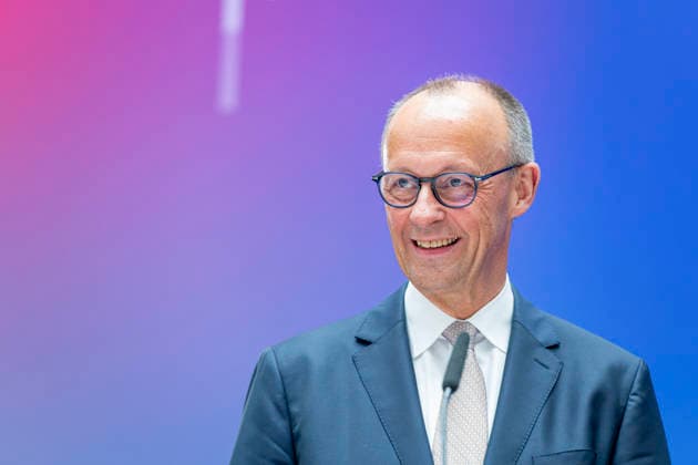 Friedrich Merz EUR, Deutschland, Berlin, 07.05.2026: Grußwort des Bundeskanzler Friedrich Merz (CDU) auf der Festveranstaltung des Bundesministeriums für Digitales und Staatsmodernisierung anlässlich des einjährigen Bestehen. In Anwesenheit von Karsten Wildberger (CDU), Bundesminister für Digitalisierung und Staatsmodernisierung. Gemeinsamer Besuch der Aussteller.