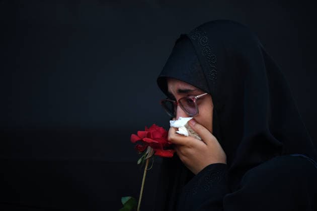 (260508) -- TEHRAN, May 8, 2026 -- A woman sheds tears during a rally to mourn for Iran s late Supreme Leader Ali Khamenei and pledge allegiance to incumbent Supreme Leader Mojtaba Khamenei in Tehran, Iran, May 7, 2026. Shadati) IRAN-TEHRAN-RALLY-LATE SUPREME LEADER-MOURNING ShaxDati 