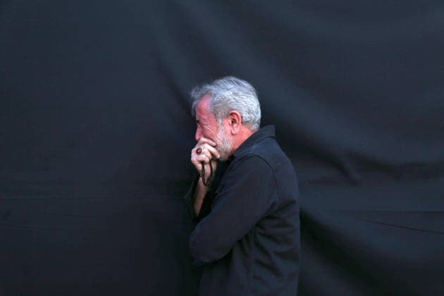 (260508) -- TEHRAN, May 8, 2026 -- A man grieves during a rally to mourn for Iran s late Supreme Leader Ali Khamenei and pledge allegiance to incumbent Supreme Leader Mojtaba Khamenei in Tehran, Iran, May 7, 2026. Shadati) IRAN-TEHRAN-RALLY-LATE SUPREME LEADER-MOURNING ShaxDati 