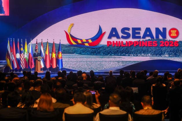 Southeast Asian leaders gather at Opening Ceremony of ASEAN Summit and Related Meetings 2026 CEBU, PHILIPPINES - MAY 8: Philippine President Ferdinand Bongbong Romualdez Marcos Jr. gives an opening speech, during the official opening ceremony of the 48th ASEAN Summit and Related Meetings, in Cebu, Philippines, on May 8, 2026. Top leaders of ASEAN member states from across Southeast Asia gather to discuss key international and regional issues, including conflict in the Middle East, trade and economic development, fuel and energy crisis, and South China Sea territorial disputes. The summit comes just a few days ahead of a meeting between United States President Donald Trump and Chinese President Xi Jinping, which will take place in mid-May. Copyright: x2026xAnadoluxDanielxCengx