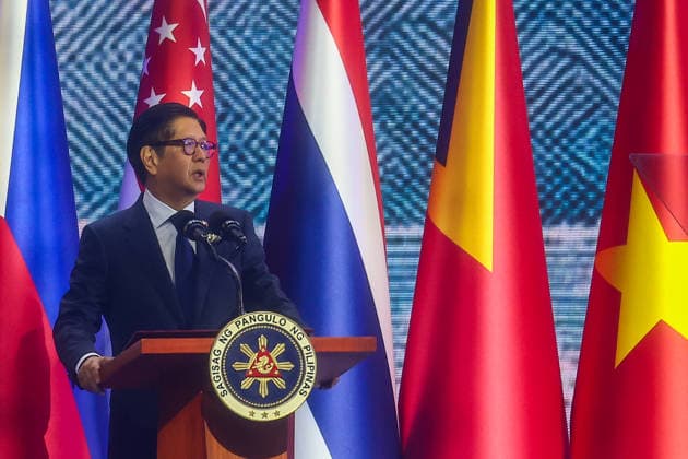 Southeast Asian leaders gather at Opening Ceremony of ASEAN Summit and Related Meetings 2026 CEBU, PHILIPPINES - MAY 8: Philippine President Ferdinand Bongbong Romualdez Marcos Jr. gives an opening speech, during the official opening ceremony of the 48th ASEAN Summit and Related Meetings, in Cebu, Philippines, on May 8, 2026. Top leaders of ASEAN member states from across Southeast Asia gather to discuss key international and regional issues, including conflict in the Middle East, trade and economic development, fuel and energy crisis, and South China Sea territorial disputes. The summit comes just a few days ahead of a meeting between United States President Donald Trump and Chinese President Xi Jinping, which will take place in mid-May. Copyright: x2026xAnadoluxDanielxCengx