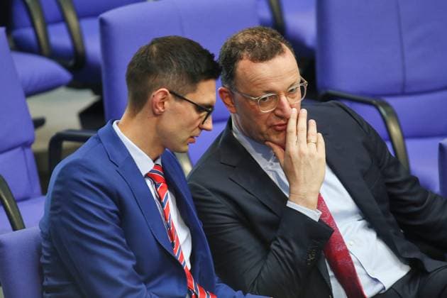 Sachsen-Anhalt, Sepp Müller will neuer CDU-Landeschef werden - Archivbilder Berlin, Deutschland, 08.05.2026: Deutscher Bundestag: 78. Bundestagssitzung: Sepp Müller und Jens Spahn, beide CDU Copyright: xdtsxNachrichtenagenturx dts_118237