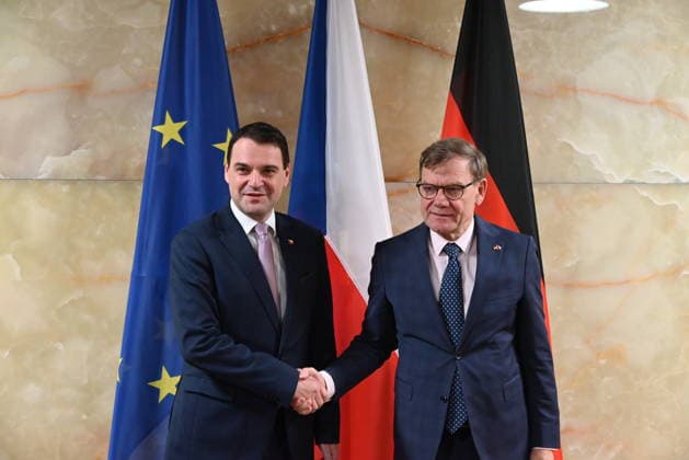Czech Foreign Minister Petr Macinka, left, meets German Foreign Minister Johann Wadephul within his visit to Germany, May 8, 2026. (CTKxPhoto JaromirxMrhal) CTKPhotoP2026050804690  CTKPhotoP2026050804690