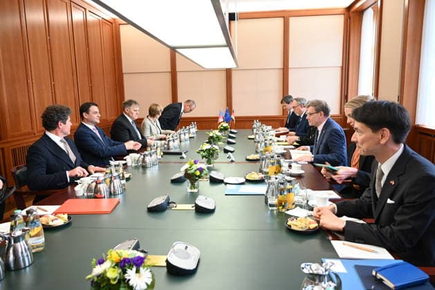 Czech Foreign Minister Petr Macinka, 2nd from left, meets German Foreign Minister Johann Wadephul, 3rd from right, within his visit to Germany, May 8, 2026. (CTKxPhoto JaromirxMrhal) CTKPhotoP2026050804692  CTKPhotoP2026050804692
