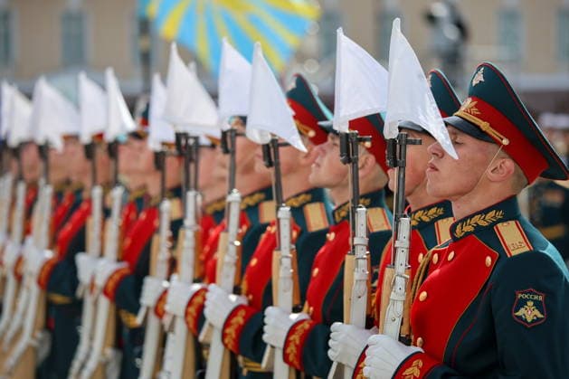 RUSSIA, ST PETERSBURG - MAY 9, 2026: An Honour Guard during a Victory Day military parade marking the 81st anniversary of the Victory in the 1941-1945 Great Patriotic War (the Eastern Front of World War II). Valentin Yegorshin TASS  92220340