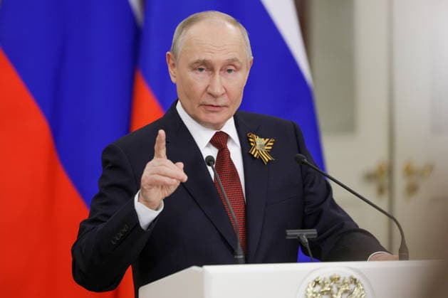 RUSSIA, MOSCOW - MAY 9, 2026: Russia s President Vladimir Putin talks to journalists at the Moscow Kremlin. Gavriil Grigorov Russian Presidential Press and Information Office TASS  92242576