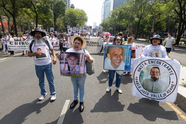 May 10, 2026, Mexico City, Mexico: On Mothers Day, collectives of searching mothers and relatives of missing persons took part in the XIV National Dignity March: Mothers Searching for their Sons, Daughters, Truth and Justice, in Mexico City. The march moved from the Monument to the Mother to the Angel of Independence, where participants demanded answers for missing persons while also protesting against the staging of the 2026 FIFA World Cup amid the countrys disappearance crisis. Mexico City Mexico - ZUMAl178 20260510_znp_l178_055 Copyright: xCristianxLeyvax