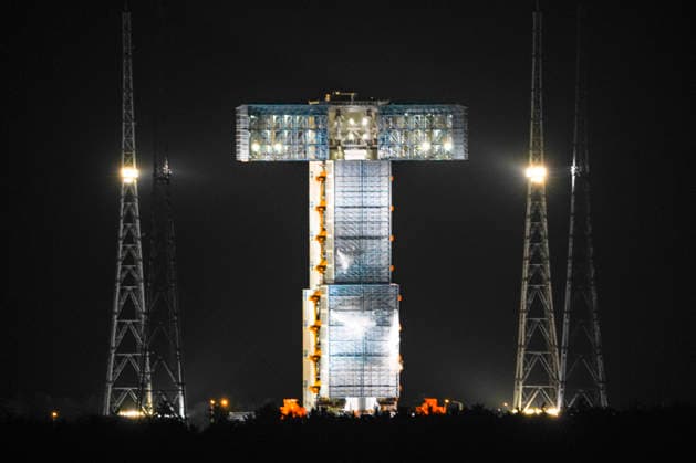 WENCHANG, CHINA - MAY 11: The combination of the Tianzhou-10 cargo craft and a Long March 7 carrier rocket is ready for launch at Wenchang Spacecraft Launch Site on May 11, 2026 in Wenchang, Hainan Province of China. China plans to launch the Tianzhou-10 cargo spacecraft from the Wenchang Spacecraft Launch Site in the southern island province of Hainan around 8:13 a.m. (Beijing Time) on May 11.  Copyright: xVCGx 111640570604