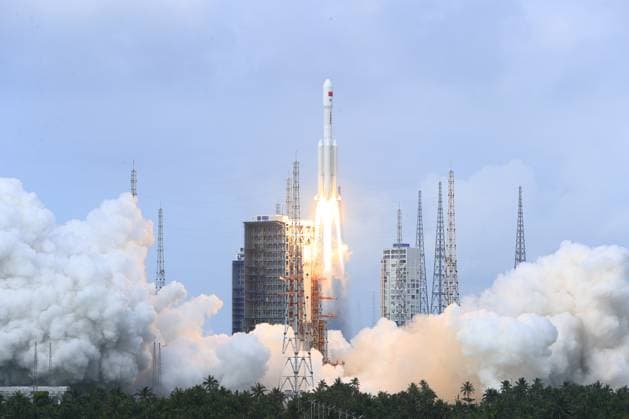 WENCHANG, CHINA - MAY 11: A Long March 7 carrier rocket carrying the Tianzhou-10 cargo craft blasts off from Wenchang Spacecraft Launch Site on May 11, 2026 in Wenchang, Hainan Province of China. China launched the cargo craft Tianzhou-10 from the Wenchang Spacecraft Launch Site on the morning of May 11 to deliver supplies for its orbiting Tiangong space station.  Copyright: xVCGx 111640597487