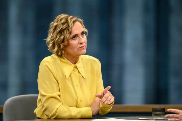 im Bild v.l.: Caren Miosga, GER, Berlin, Studio, zu Gast bei - Caren Miosga, Polittalk, TV, Format, Aufzeichnung, aufgezeichnet, Das Erste, aus Adlershof - am Studio 20, Thema: Wie will die SPD Vertrauen zurückgewinnen, Frau Schwesig? 10.05.2026 Copyright: HMBxMedia UwexKoch