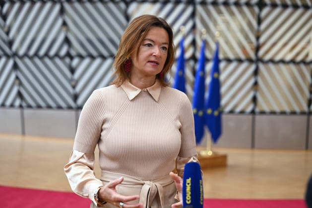 Foreign Affairs Council in Brussels BRUSSELS, BELGIUM - MAY 11: Deputy Prime Minister of Slovenia and Minister of Foreign and European Affairs Tanja Fajon speaks to press ahead of Foreign Affairs Council which will focus on Western Balkans, Ukraine and Syria, in Brussels, Belgium on May 11, 2026. Dursun Aydemir Anadolu Brussels Belgium. Editorial use only. Please get in touch for any other usage.  Copyright: x2026xAnadoluxDursunxAydemirx