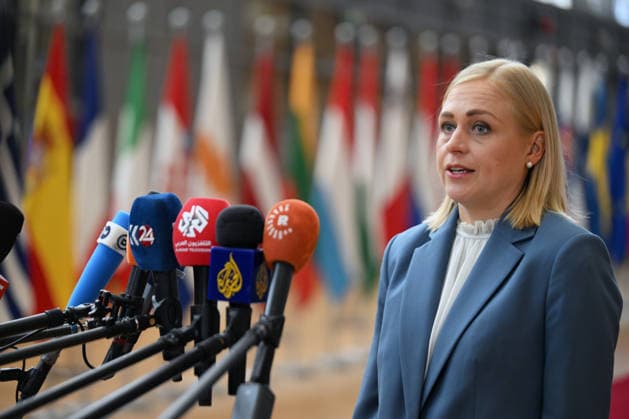 Foreign Affairs Council in Brussels BRUSSELS, BELGIUM - MAY 11: Finnish Foreign Minister Elina Valtonen speaks to press ahead of Foreign Affairs Council which will focus on Western Balkans, Ukraine and Syria, in Brussels, Belgium on May 11, 2026. Dursun Aydemir Anadolu Brussels Belgium. Editorial use only. Please get in touch for any other usage.  Copyright: x2026xAnadoluxDursunxAydemirx