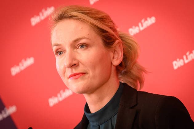 Berlin, Pressekonferenz Die Linke mit Ines Schwerdtner Pressekonferenz der Partei Die Linke mit Ines Schwerdtner (Ko-Vorsitzende Die Linke) zu aktuellen politischen Themen am 11.05.2026 im Karl-Liebknecht-Haus in Berlin. Berlin Karl-Liebknecht-Haus Berlin Deutschland