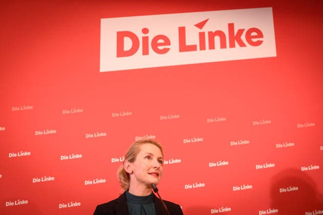 Berlin, Pressekonferenz Die Linke mit Ines Schwerdtner Pressekonferenz der Partei Die Linke mit Ines Schwerdtner (Ko-Vorsitzende Die Linke) zu aktuellen politischen Themen am 11.05.2026 im Karl-Liebknecht-Haus in Berlin. Berlin Karl-Liebknecht-Haus Berlin Deutschland