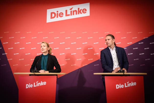 Berlin, Pressekonferenz Die Linke mit Ines Schwerdtner Pressekonferenz der Partei Die Linke mit Ines Schwerdtner (Ko-Vorsitzende Die Linke) zu aktuellen politischen Themen am 11.05.2026 im Karl-Liebknecht-Haus in Berlin. Berlin Karl-Liebknecht-Haus Berlin Deutschland