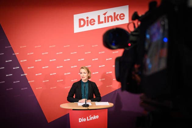 Berlin, Pressekonferenz Die Linke mit Ines Schwerdtner Pressekonferenz der Partei Die Linke mit Ines Schwerdtner (Ko-Vorsitzende Die Linke) zu aktuellen politischen Themen am 11.05.2026 im Karl-Liebknecht-Haus in Berlin. Berlin Karl-Liebknecht-Haus Berlin Deutschland