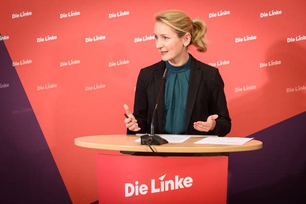 Berlin, Pressekonferenz Die Linke mit Ines Schwerdtner Pressekonferenz der Partei Die Linke mit Ines Schwerdtner (Ko-Vorsitzende Die Linke) zu aktuellen politischen Themen am 11.05.2026 im Karl-Liebknecht-Haus in Berlin. Berlin Karl-Liebknecht-Haus Berlin Deutschland