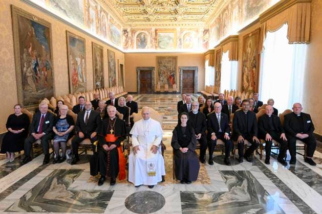 ITALY - POPE LEO XIV RECEIVES MEMBERS OF THE BOARD OF THE VATICAN OBSERVATORY FOUNDATION DURING A PRIVATE AUDIENCE IN THE VATICAN - 2026 5 11 Italy,Vatican,Rome 2026 5 11 Pope Leo XIV receives Members of the Board of the Vatican Observatory Foundation during a private audience in The Vatican. EDITORIAL USE ONLY - NO BOOKS Copyright: xVATICANxMEDIAx