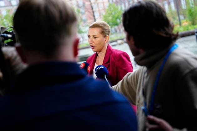 Denmark government negotiations Acting Danish Prime Minister Mette Frederiksen arrives for a meeting with appointed royal investigator Troels Lund Poulsen on negotiations to form a government, in Copenhagen, Denmark, Monday, May 11, 2026. (Photo: Mads Claus Rasmussen Scanpix 2026) , Copenhagen Denmark Copyright: MadsxClausxRasmussenx spdk20260511-140044-L