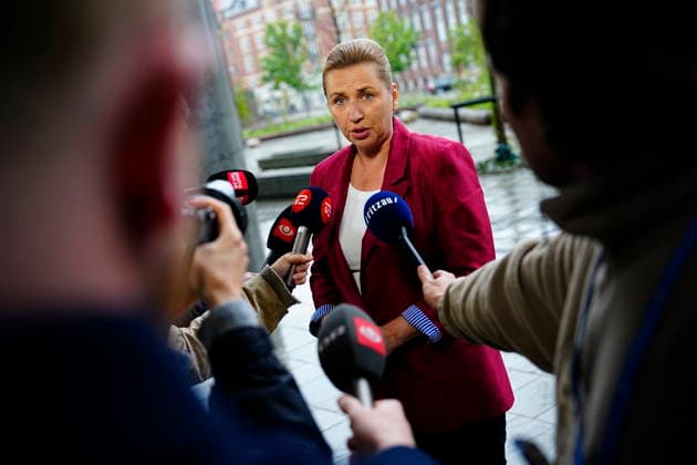 Denmark government negotiations Acting Danish Prime Minister Mette Frederiksen arrives for a meeting with appointed royal investigator Troels Lund Poulsen on negotiations to form a government, in Copenhagen, Denmark, Monday, May 11, 2026. (Photo: Mads Claus Rasmussen Scanpix 2026) , Copenhagen Denmark Copyright: MadsxClausxRasmussenx spdk20260511-140133-L