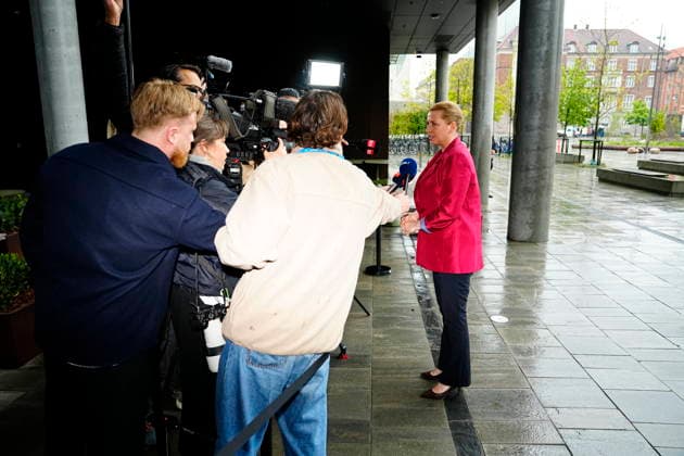 Denmark government negotiations Acting Danish Prime Minister Mette Frederiksen arrives for a meeting with appointed royal investigator Troels Lund Poulsen on negotiations to form a government, in Copenhagen, Denmark, Monday, May 11, 2026. (Photo: Mads Claus Rasmussen Scanpix 2026) , Copenhagen Denmark Copyright: MadsxClausxRasmussenx spdk20260511-135820-L