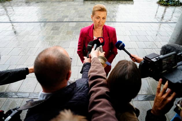 Denmark government negotiations Acting Danish Prime Minister Mette Frederiksen arrives for a meeting with appointed royal investigator Troels Lund Poulsen on negotiations to form a government, in Copenhagen, Denmark, Monday, May 11, 2026. (Photo: Mads Claus Rasmussen Scanpix 2026) , Copenhagen Denmark Copyright: MadsxClausxRasmussenx spdk20260511-140142-L