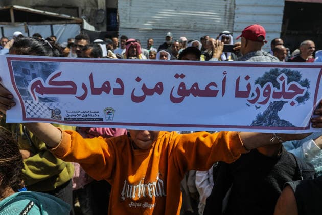 Palestinians attend the National Return Festival held within the 78th anniversary of the Nakba KHAN YUNIS, GAZA, PALESTINE - MAY 11: Palestinians gather to attend the ‘National Return Festival’ organized by the Department of Refugee Affairs affiliated with the Palestine Liberation Organization to commemorate the 78th anniversary of the Nakba in Khan Yunis, Gaza, Palestine on May 11, 2026. Abed Rahim Khatib Anadolu Khan Yunis Gaza. Editorial use only. Please get in touch for any other usage.  Copyright: x2026xAnadoluxAbedxRahimxKhatibx