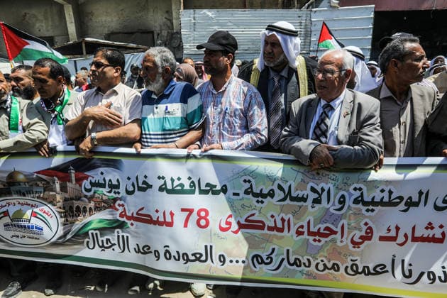 Palestinians attend the National Return Festival held within the 78th anniversary of the Nakba KHAN YUNIS, GAZA, PALESTINE - MAY 11: Palestinians gather to attend the ‘National Return Festival’ organized by the Department of Refugee Affairs affiliated with the Palestine Liberation Organization to commemorate the 78th anniversary of the Nakba in Khan Yunis, Gaza, Palestine on May 11, 2026. Abed Rahim Khatib Anadolu Khan Yunis Gaza. Editorial use only. Please get in touch for any other usage.  Copyright: x2026xAnadoluxAbedxRahimxKhatibx