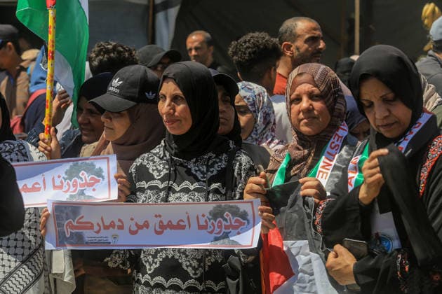 Palestinians attend the National Return Festival held within the 78th anniversary of the Nakba KHAN YUNIS, GAZA, PALESTINE - MAY 11: Palestinians gather to attend the ‘National Return Festival’ organized by the Department of Refugee Affairs affiliated with the Palestine Liberation Organization to commemorate the 78th anniversary of the Nakba in Khan Yunis, Gaza, Palestine on May 11, 2026. Abed Rahim Khatib Anadolu Khan Yunis Gaza. Editorial use only. Please get in touch for any other usage.  Copyright: x2026xAnadoluxAbedxRahimxKhatibx